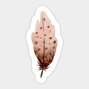 Watercolor brown feather Sticker